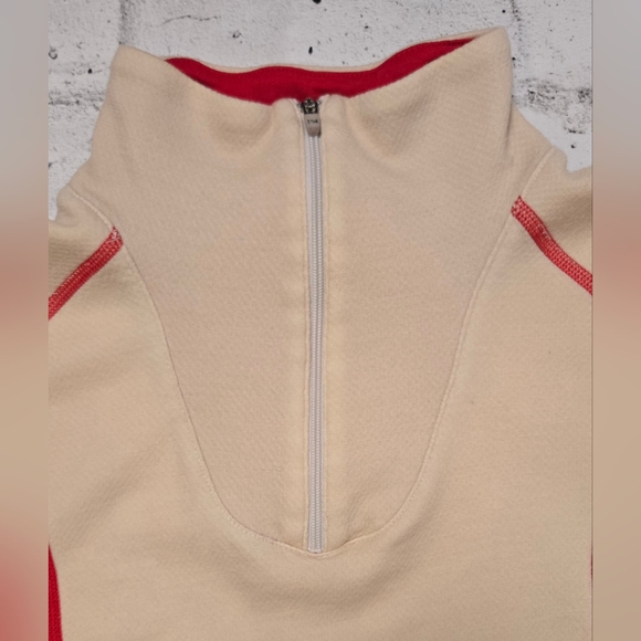 Helly Hansen Lifa Merino Half Zip Base Layer Top Red Beige Large - Picture 10 of 12